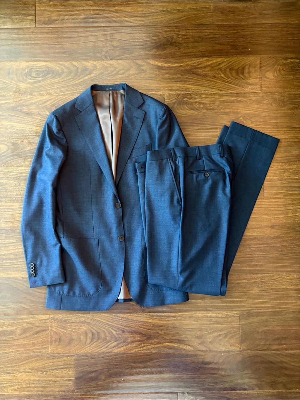 NWT SUITSUPPLY Navy Havana Blue Wool Two-Piece Suit Jacket & Trousers